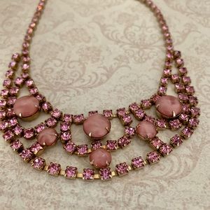 Vintage 60s pink rhinestone necklace